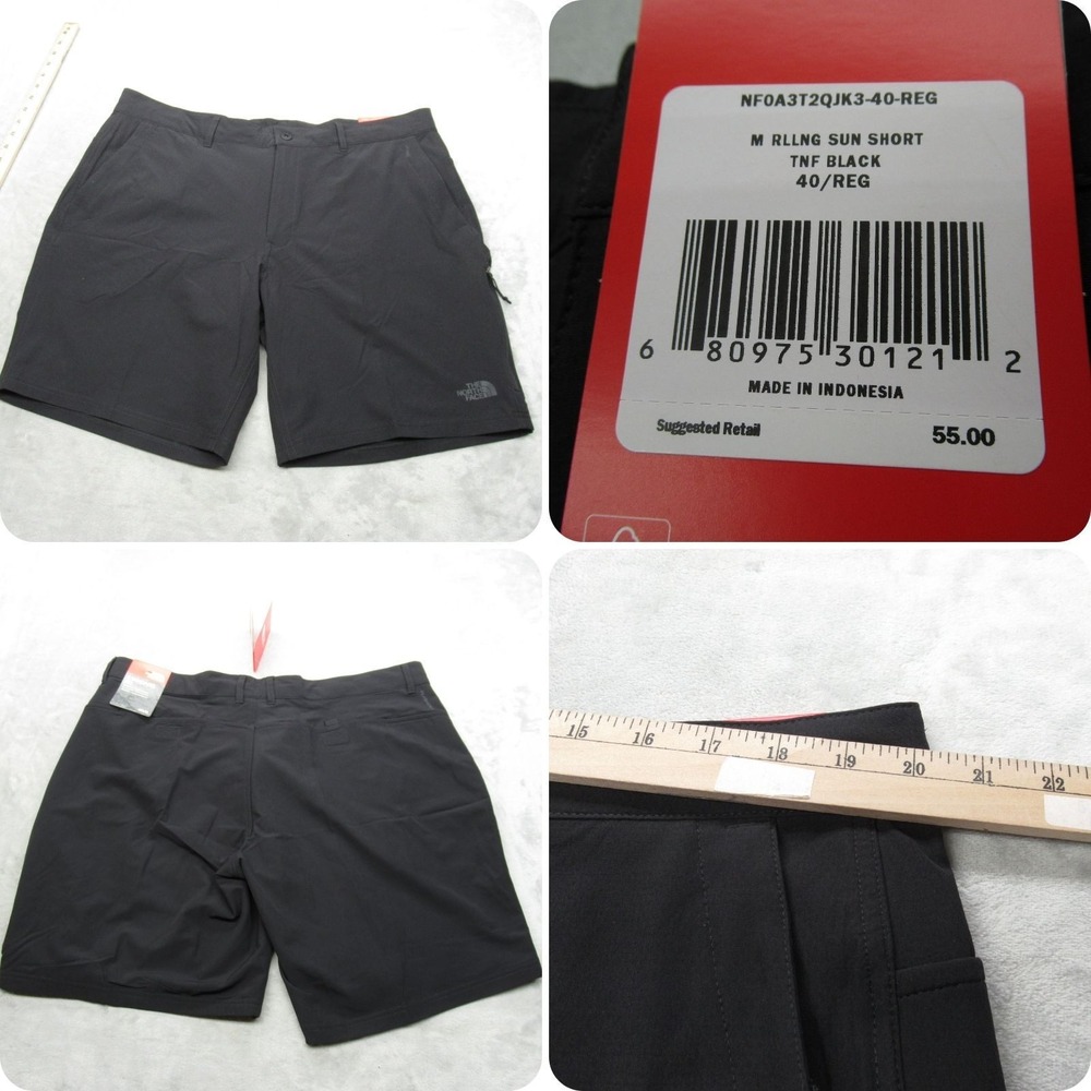 The North Face‎ Shorts Mens 40Reg Black Standard Fit Flash Dry Rolling Sun NWT